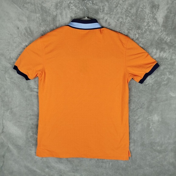 Maceoo Trim Cotton Orange Polo Shirt Mens L 4 Large Embroidered Lion Casual - Picture 2 of 9